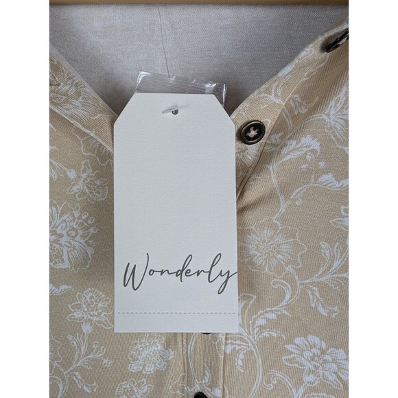 NWT Wonderly Dress Beige Floral Collared Size S 182 - Picture 4 of 8